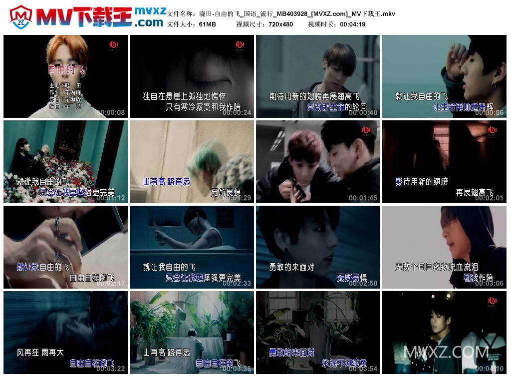 晓田-自由的飞_国语_流行_MB403928